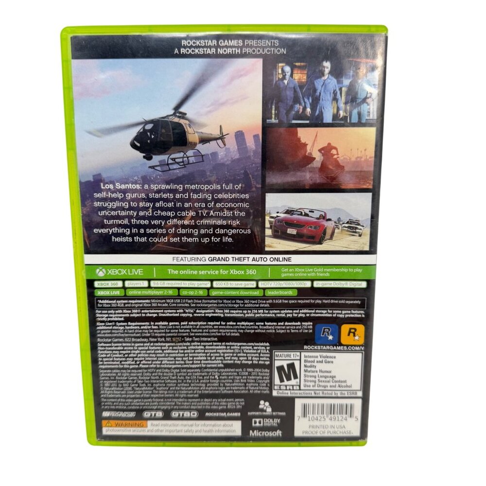 Xbox 360 - Grand Theft Auto V (5) - Tested/Works - No Map/Manual - Picture 4 of 7